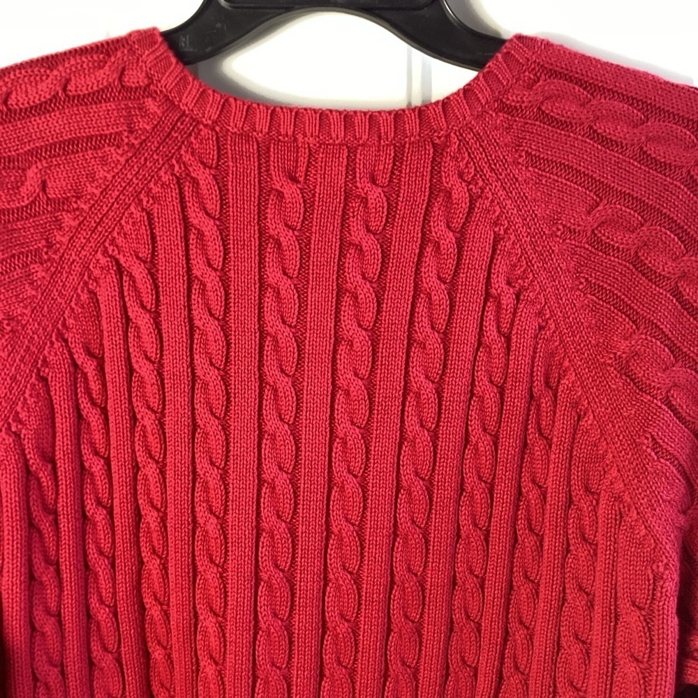 L.L. Bean Women's Vibrant Red Button-Up Cardigan - Picture 6 of 6